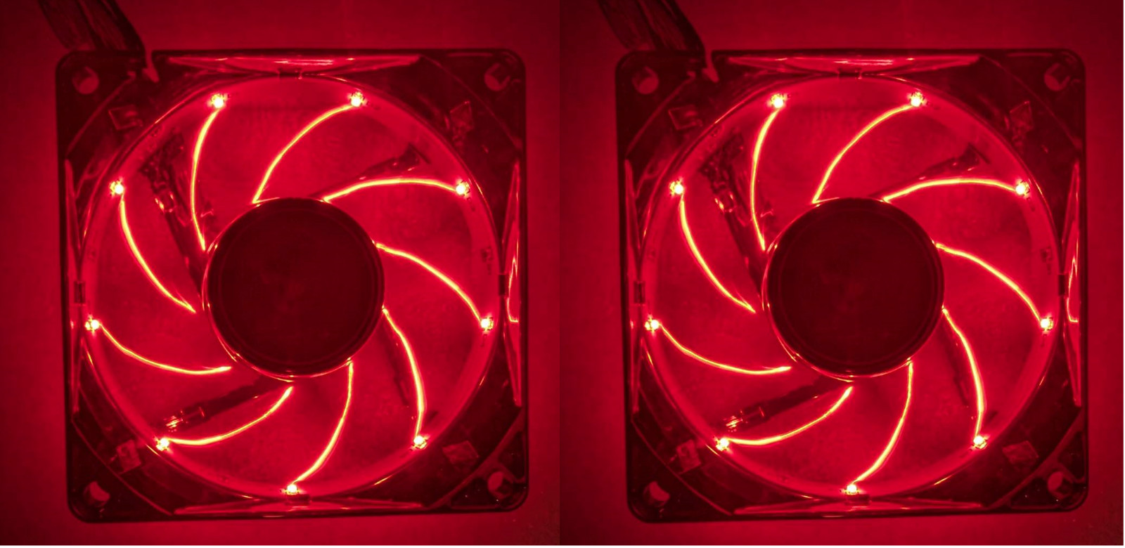 Enermax 80mm x 25mm Twister Bearing Red LED Computer Case 3-pin Fan (Set of 2)