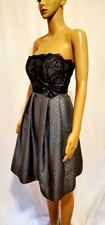 Eliza J Strapless Pewter Silver Fit And Flare Cocktail Dress Size 4