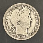 1908 - D BARBER (LIBERTY) HALF DOLLAR