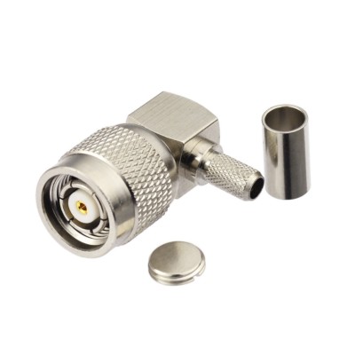 2X RP TNC Plug Male Right Angle RF connector Crimp LMR195 RG58 RG400 RG142 cable