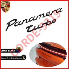 New Gloss Black Look Panamera Turbo Letters Rear Badge Emblem Deck Lid Sport