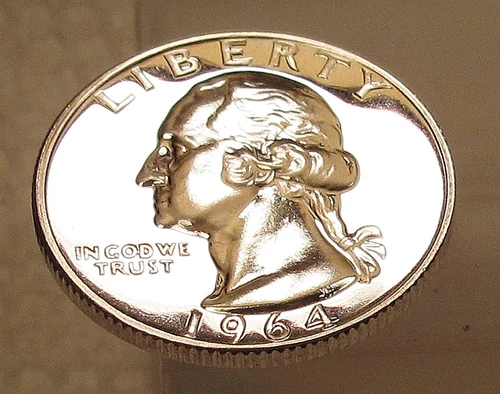 1964 Gem Proof Quarter 90%   Blazing Mirrored Surfaces #124 ~ 11