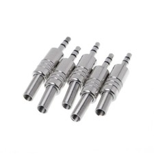 5 Pcs Metal 3.5mm 2 Ring 3P Stereo Jack Plug Cable Solder Adapter Terminal for w