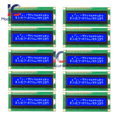 10x 5V 1602 16x2 Character LCD Display Module HD44780 Controller Blue Blacklight
