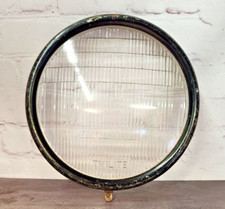Antique Dietz Twilite Headlamp Lenses 10 Inch With Trim Rings From The 1930s