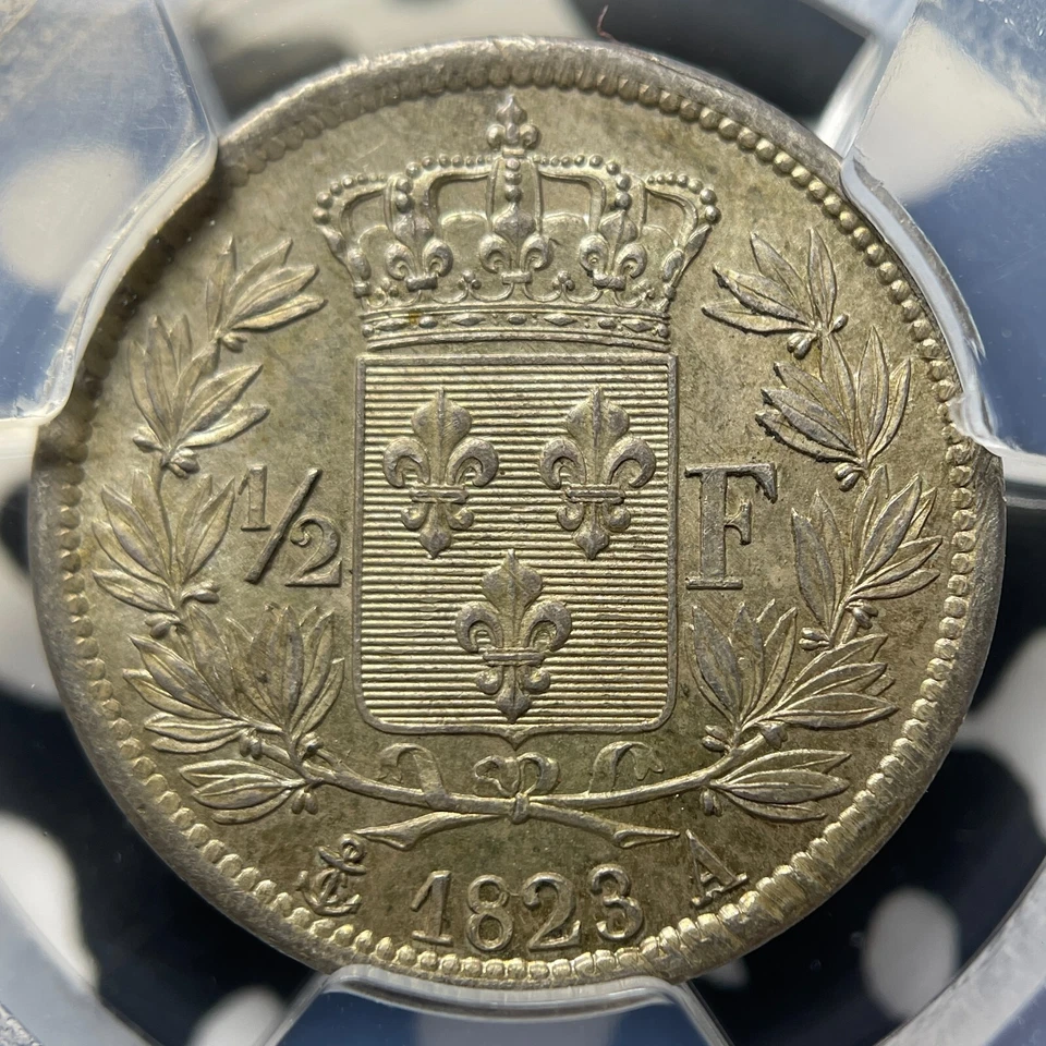 1823-A France 1/2 Franc PCGS MS62 Lot#G9356 Silver! Gad-401, F-179 - Image 4 of 4