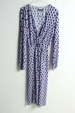 Boohoo Womens Spotted Wrap Front Dress - Lilac - Size 10 (f48)