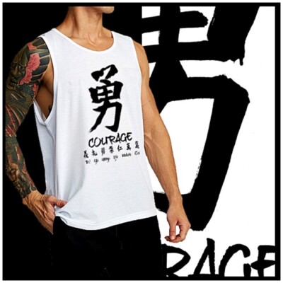 Samurai tank top bushido code courage kanji brave ronin warrior singlet S-2XL