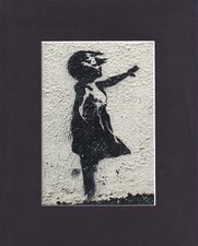 8X10 Matted Print Graffiti Art Picture, Banksy: Girl With Balloon, 1