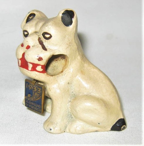 ANTIQUE HUBLEY CAST IRON 1933 CHICAGO WORLDS FAIR BRONZE PLAQUE DOG PAPERWEIGHT - Picture 5 of 9