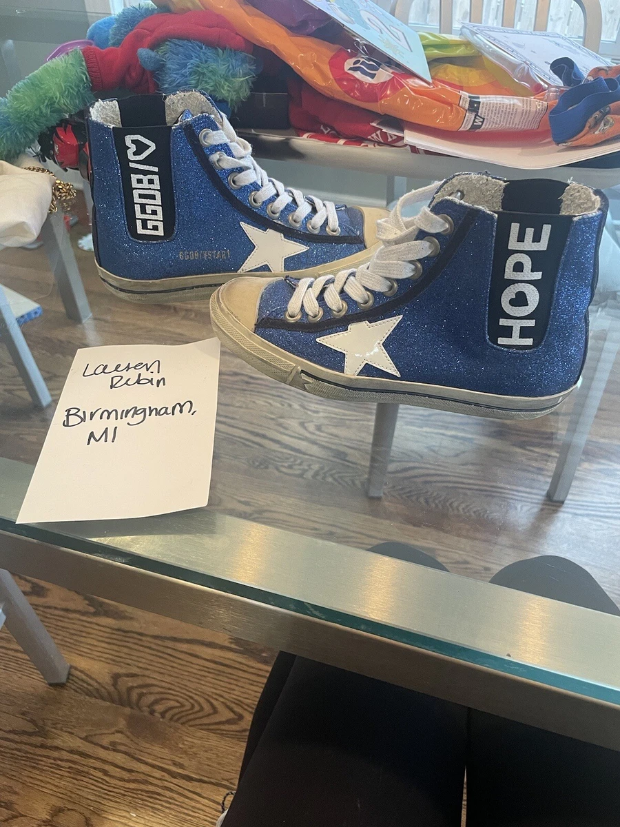 Blue glitter shop golden goose