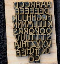 Art Nouveau Bookbinding Brass Type set 0.43" embossing gold finishing deco rare