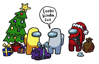 Karte Weihnachten Among Us