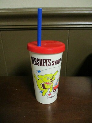Vintage Hershey's Syrup Cup with Straw - 1985