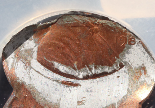 1984 Lincoln Cent – Mint Error: 60% Off-Center Uniface Reverse – NGC MS63 - Picture 2 of 5