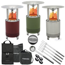 Solo Stove Mesa mit XXL Set Tischfeuer Feuer Balkon Feuerstelle Edelstahl Pellet
