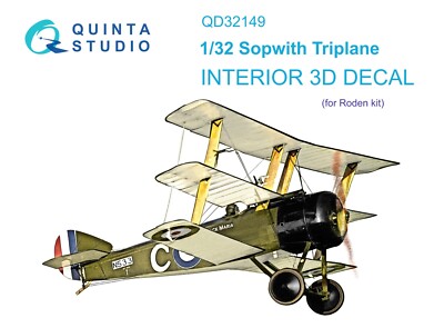 1:32 Sopwith Triplane  Interior 3D Color decal Quinta QD32149 (Roden)