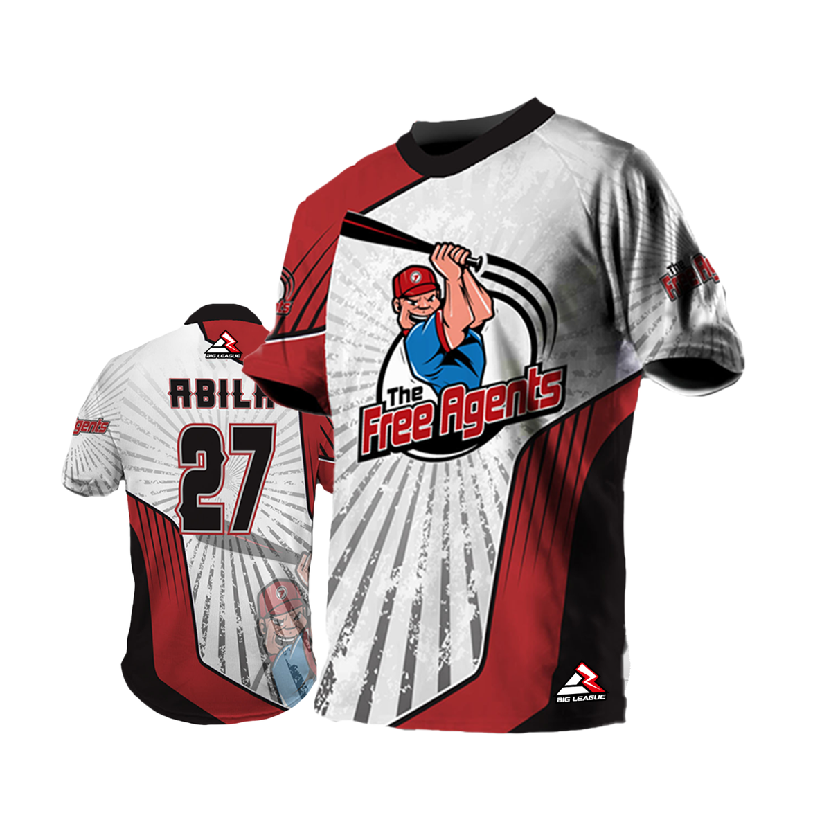CUSTOM T-Shirt JERSEY Personalized Name Number Free Agents Softball  Jersey