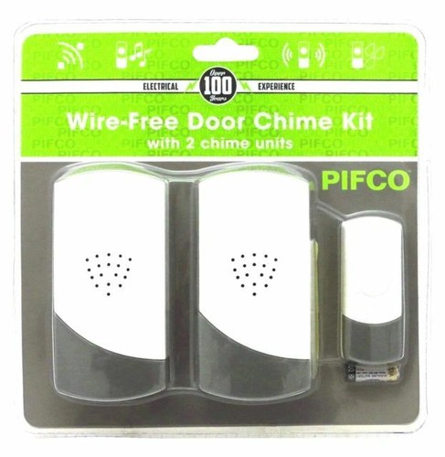 Digiteck Wireless Shop Visitor Bell – Door Entry Magnet Contact Alert Chime, 100M Range, White, Plug-In