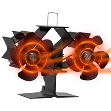 12-Blade Dual Head Wood Stove Heat Powered Fireplace Fan for Mr Buddy Heater 