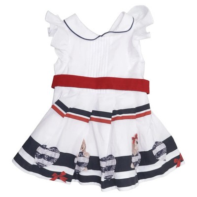 Lapin House, Kleid, Größe: 68, Weiß/Blau/Rot, Print, Mädchen #su6