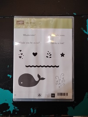 Stampin Up, Oh, Whale: Rubber Stamp Set 11 Unused & Unmounted With Sizzix Die