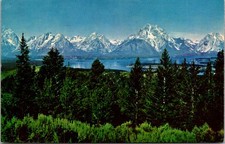 Jackson Hole Wyoming WY Teton Range from Signal Mountain Jackson Lake Postcard