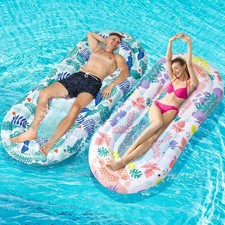 Inflatable Pool Float Lounger Water Hammock Raft with Mesh for Adult Lake Beach