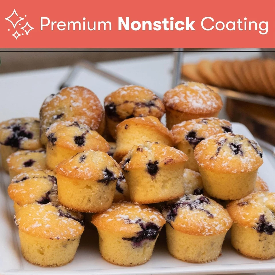 Mini bandeja antiadherente para magdalenas de 24 tazas - utensilios para hornear de acero al carbono de alta resistencia Foto 3 de 4
