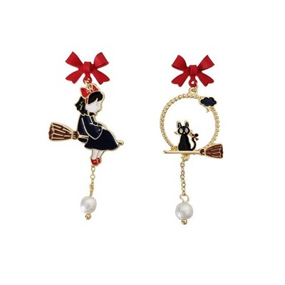 925 Silver Needle Earrings For Women Personalized Stud Earrings Anime Asymm - 03