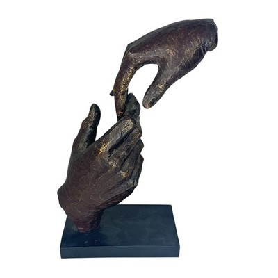 Vintage Faux Bronze Poly Stone Home Decor Sculpture  Loving Hands 