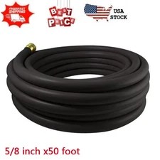 5/8 inch x50 foot Rubber Hose Heavy Duty Expandable Flexible Garden Water Hose