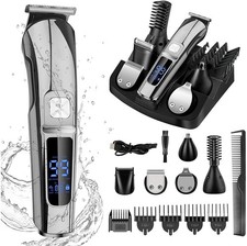 Beard Trimmer for Men, Waterproof Electric Razor for Nose, Body, Face, Cordless