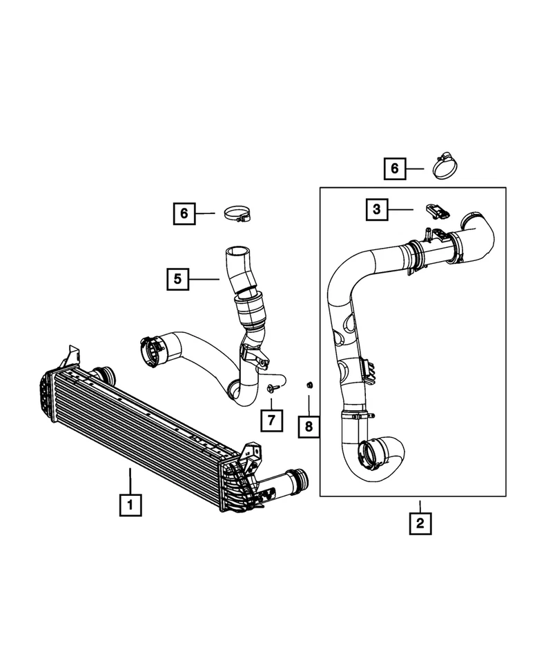 ENFRIADOR DE AIRE DE CARGA MOPAR ORIGINAL - CONDUCTO | Mopar 55111476AC 55111476AC Foto 4 de 4