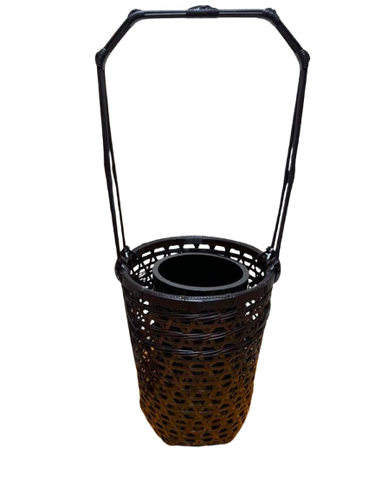 Cesto Vaso Artigianale Ikebana Bambù Giapponese Kenichiro Ito Yamato Jomon con Scatola - Foto 5 di 8