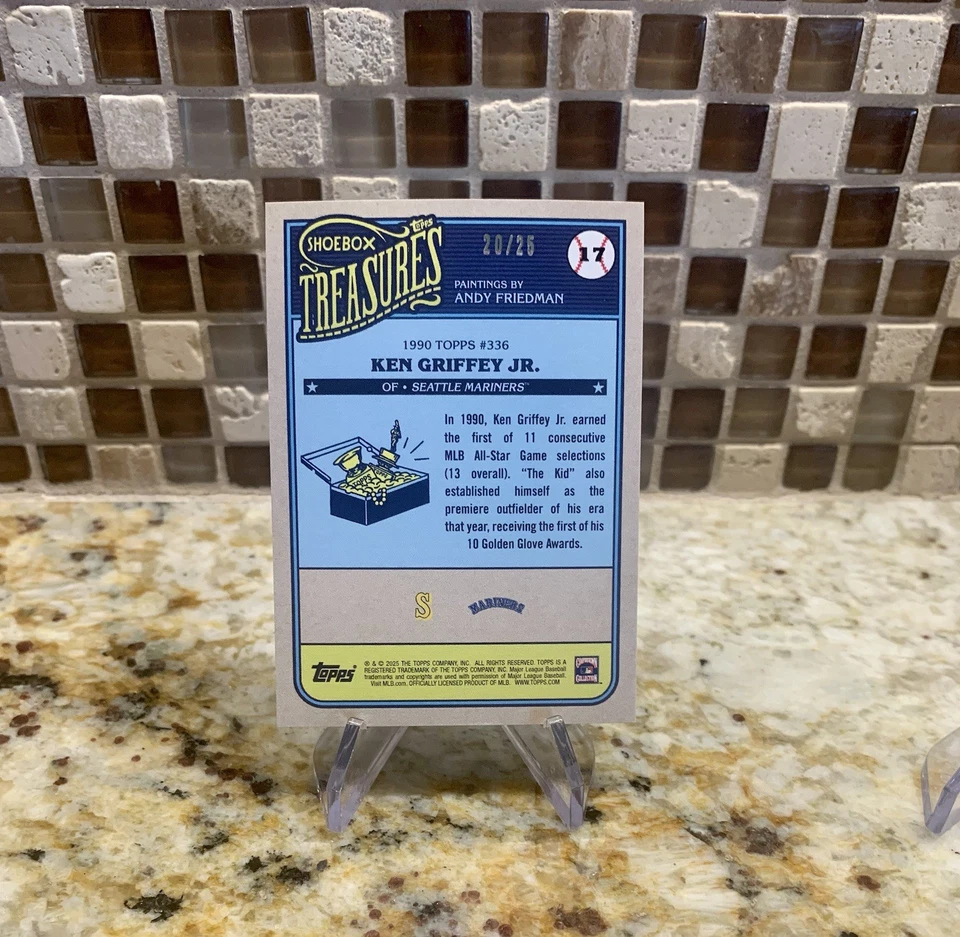 Ken Griffey Jr. 2025 Topps Shoebox Treasures #17 Seattle Mariners Rainbow #/25 - Image 2 of 2