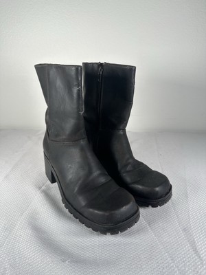 Predictions Black Leather Square Toe Ankle Boots Womens Size 9 Predictions Ankle Mid (2-2.9 in) Heel Height Boots for Women  main image 3