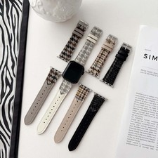 Pattern PU Leather Slim Watch Band Bracelet For Apple Watch Series 10 9 8 7 6 5