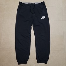 Vintage Y2K Nike Women's Sportswear Gym Joggers Black Size Small Just Do It