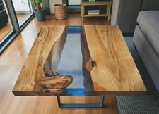 36"x24" Clear Epoxy Resin Dining Table Top Mid Century Modern Art Table Home Dec