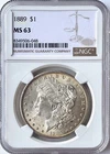 1889 Morgan Silver Dollar NGC MS63 - Philadelphia Mint
