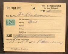 #9128 NAZI ERA -1942 LUGAGE INSURANCE CARD -extensive description inside