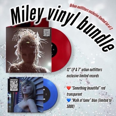 Miley Cyrus Something Beautiful Limited LP Red Vinyl + Free 7  Fame UO Exclusive