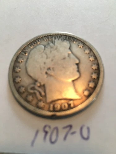 1907 o barber half dollar g/ vg