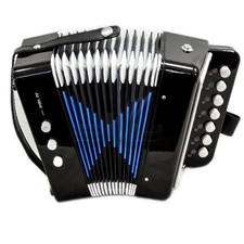 Black Accordion Kids Musical Toy w 7 Buttons 2 Bass