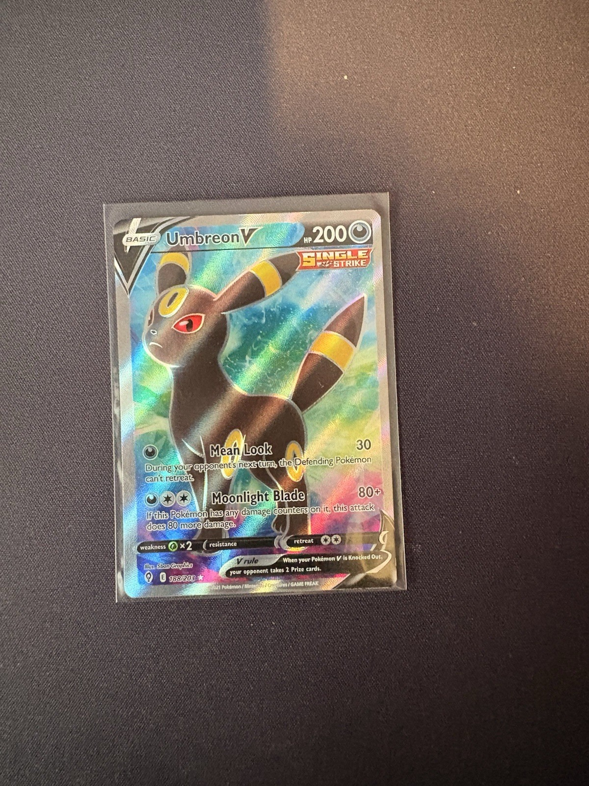 Umbreon V Full Art 188/203 Evolving Skies Near Mint Pokemon Card