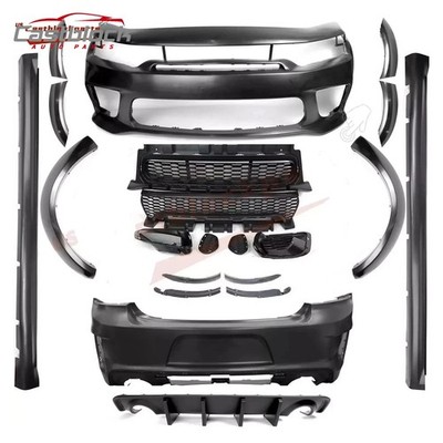Fit 2015 - 2023 Dodge Charger Widebody Kit Front and Rear Bumper Hellcat Style