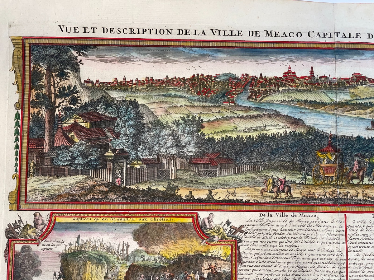 JAPAN MEACO -KYOTO TOKYO 1719 HENRI CHATELAIN LARGE ANTIQUE