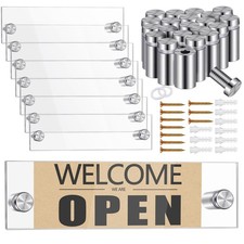 8 Sets Clear Acrylic Wall Name Plate Holders Office Door Mount Name Plate Hol...