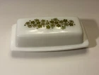 New ListingPyrex Vintage White Milk Glass Covered Butter Dish w/ Lid, Crazy Daisy Pattern.